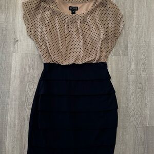 Elegant Polka Dot and Navy Skirt by Express